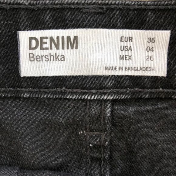 Bershka Denim Black Asymmetrical Jean Skirt Button Fly 4 - Picture 8 of 8